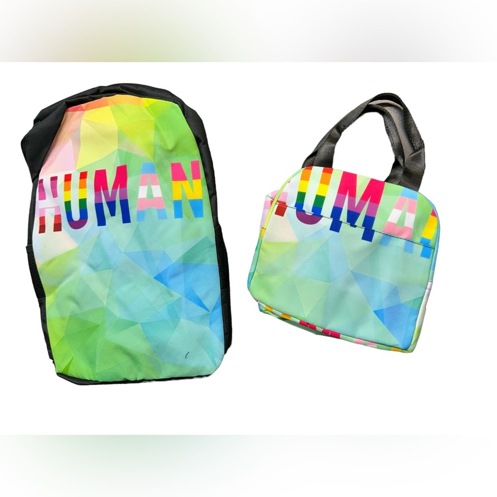 Colorful Geometric Backpack Set - Picture 2 of 3